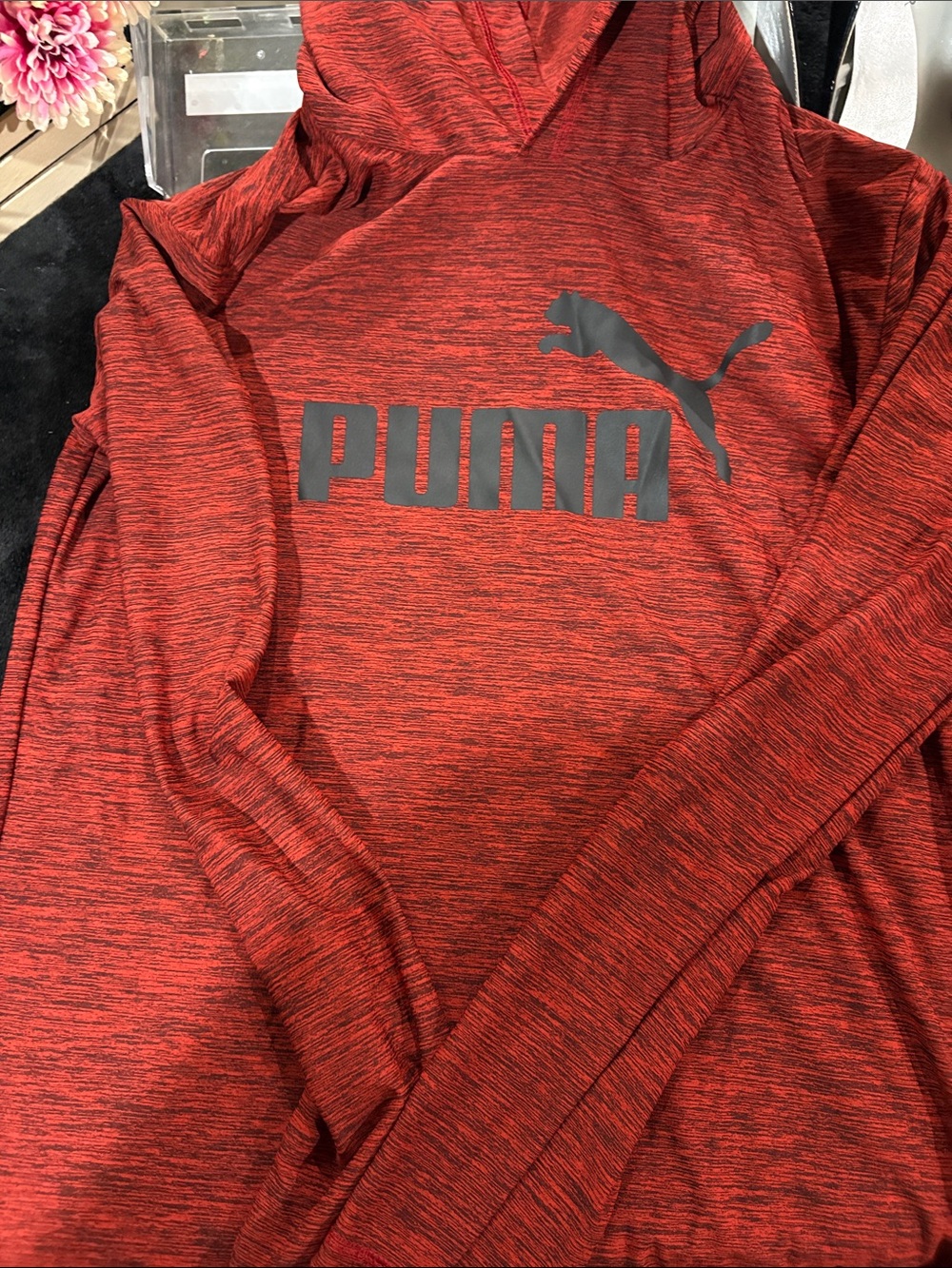 Puma Men’s Red Heather Crewneck Sweatshirt with Logo